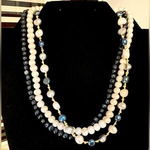 Multi-Color Pearl Necklace Set of 3